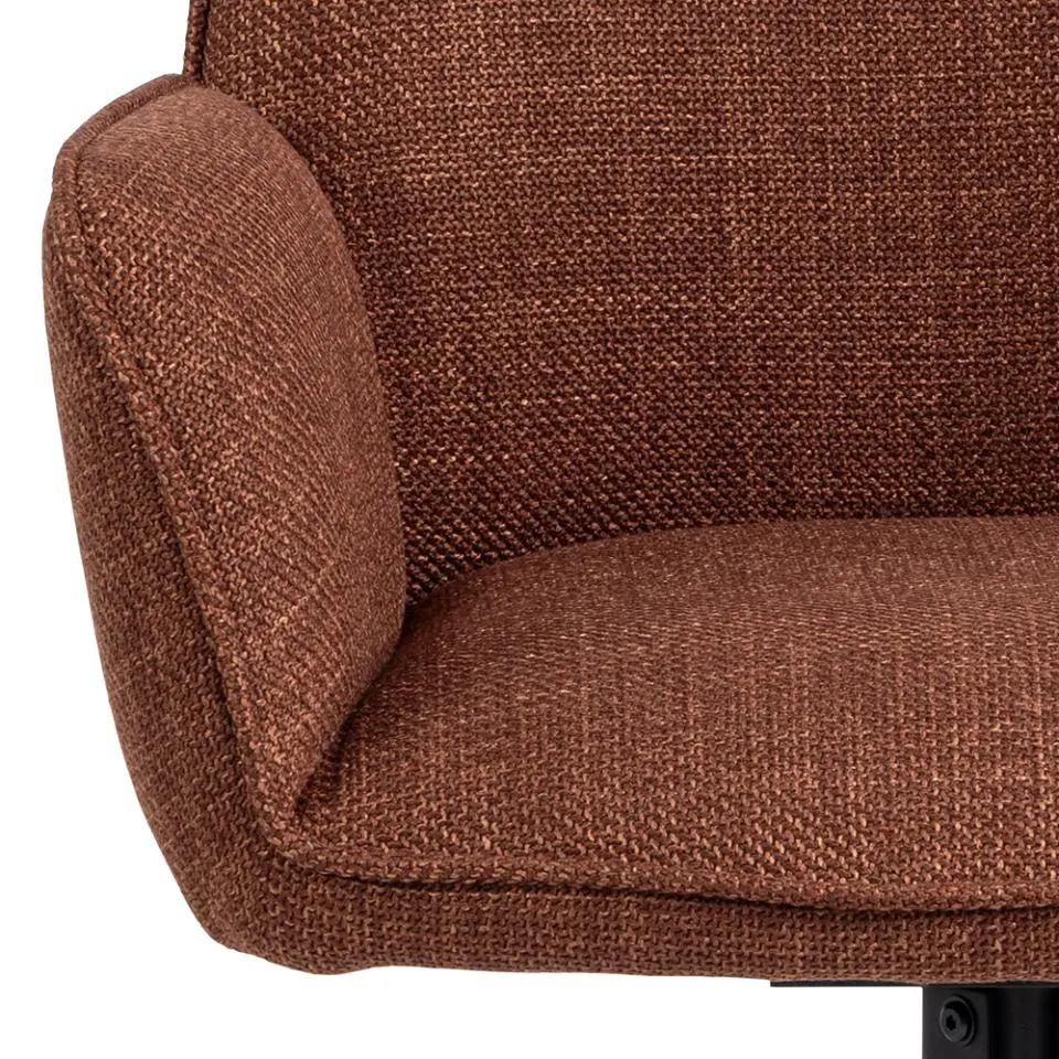 Krzesło obrotowe z podłokietnikami DOMINO Brązowy, Czarny ( zestaw 2 sztuk ) - 0000101940