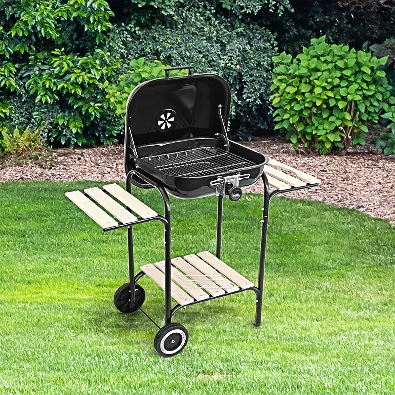 Grill węglowy z drewnianymi półkami MIR350 — zdjęcie 7
