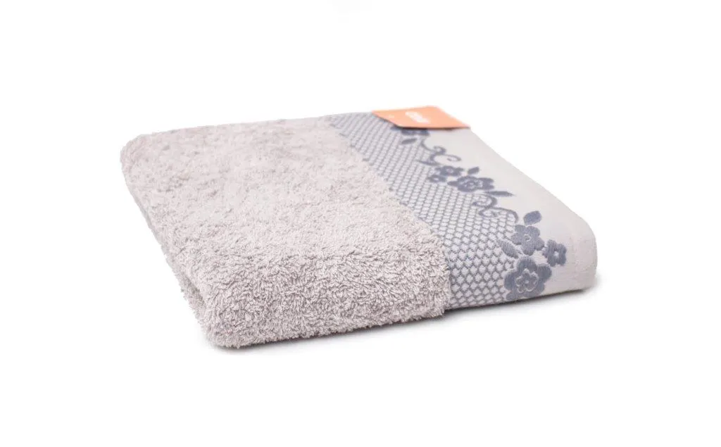 Ręcznik z bordiurą BJORK 50X90 gramatura 500 szary Ręcznik kąpielowy, Ręcznik, Wystrój domu