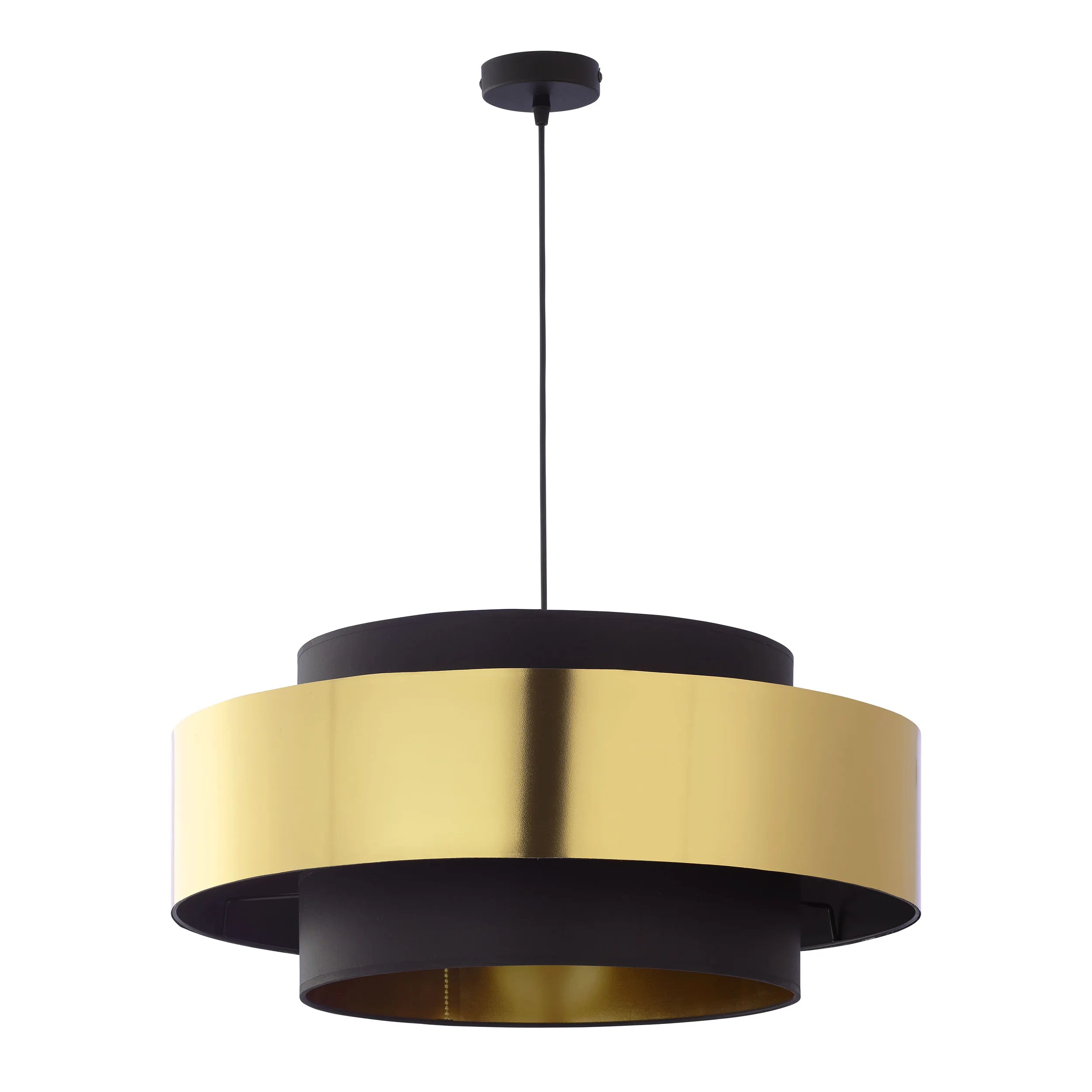 Lampa wisząca CALISTO czarna ze złotym elementem 160x50cm