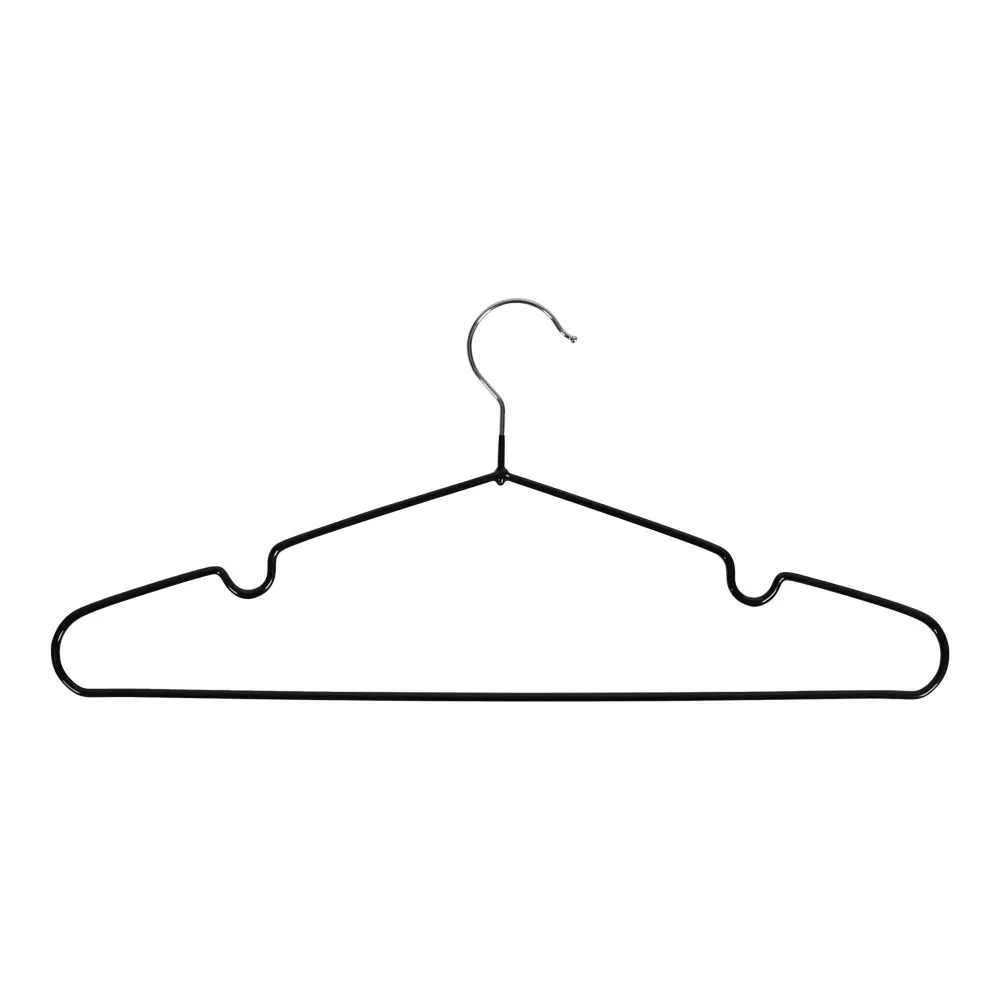 Wieszaki do szafy MASSA metalowe z powłoką (komplet 10 szt.) - czarne - 9955010