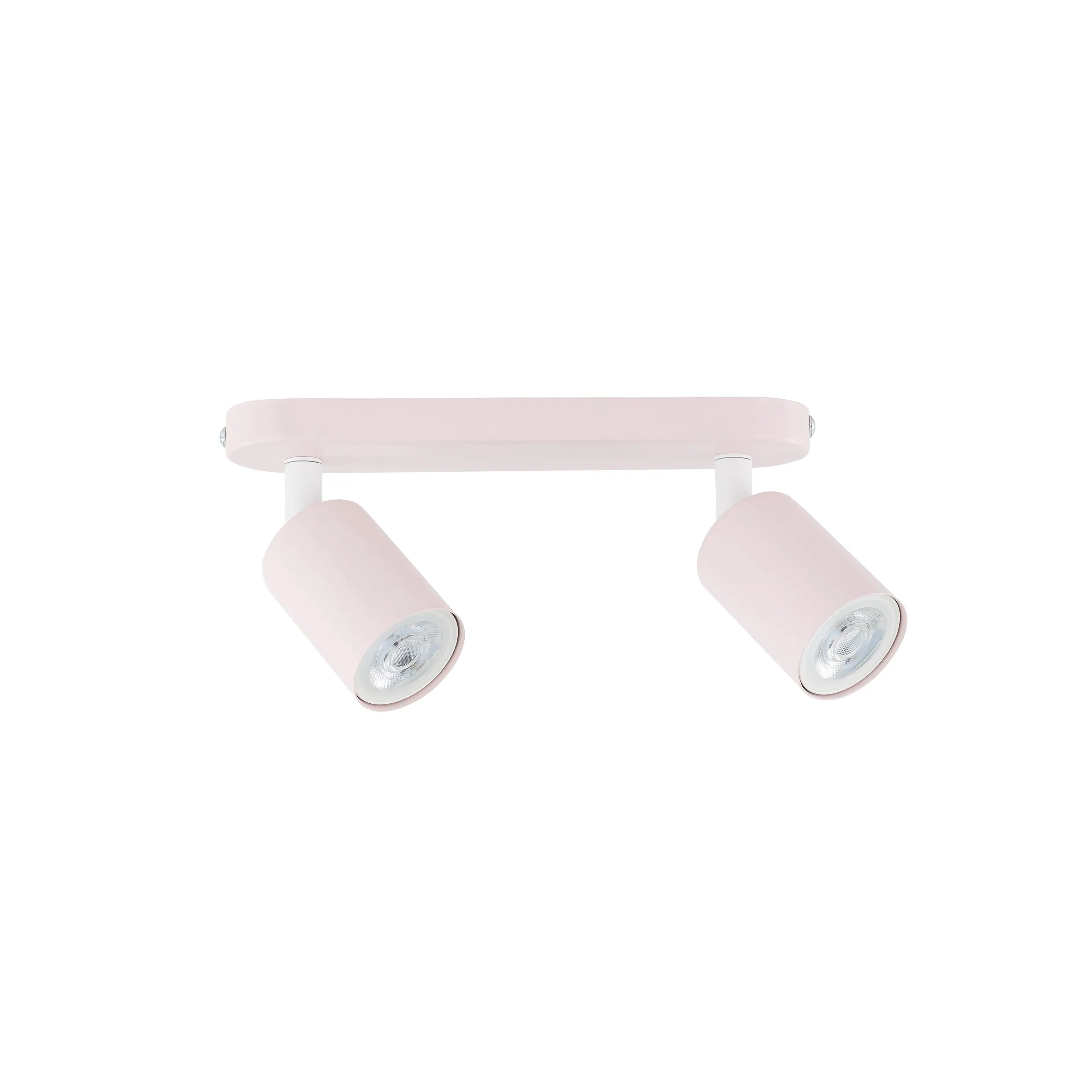 Lampa sufitowa LIVIA różowa z białymi elementami regulowana na metalowej listwie 35x17x13cm