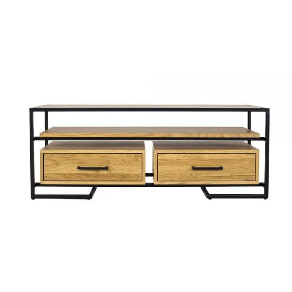 Szafka RTV metalowo - dębowa RV370 Naturalny DREWMAX — zdjęcie 3