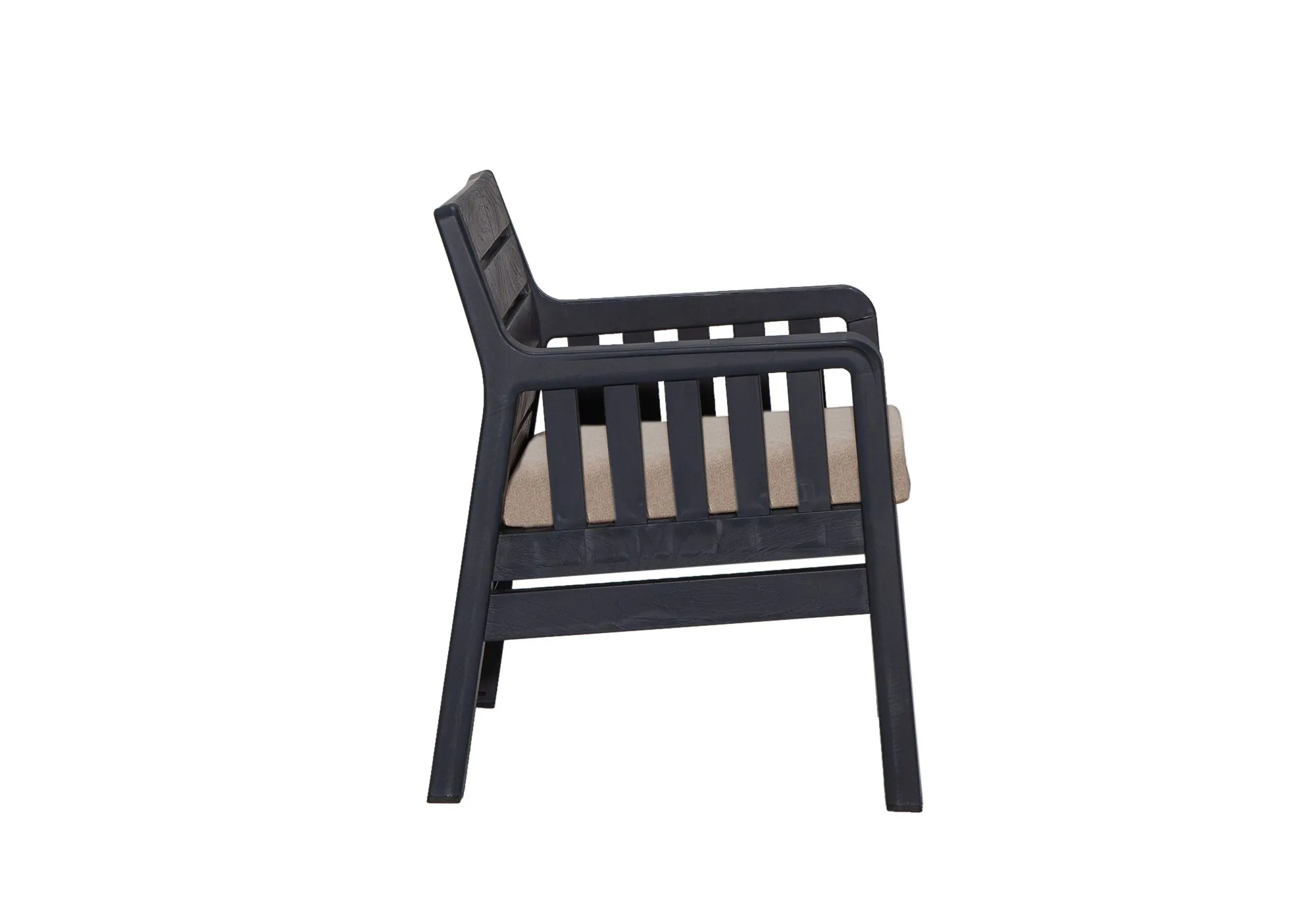 Zestaw ogrodowy wypoczynkowy LARA 2 fotele + stolik (54x70 cm) antracytowy - ASI_340CRD1140