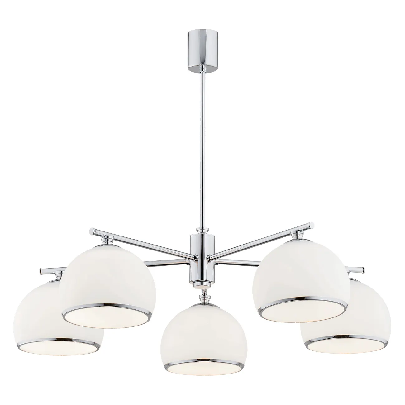 Żyrandol MARBELLA metalowy chromowany opal 68x63cm