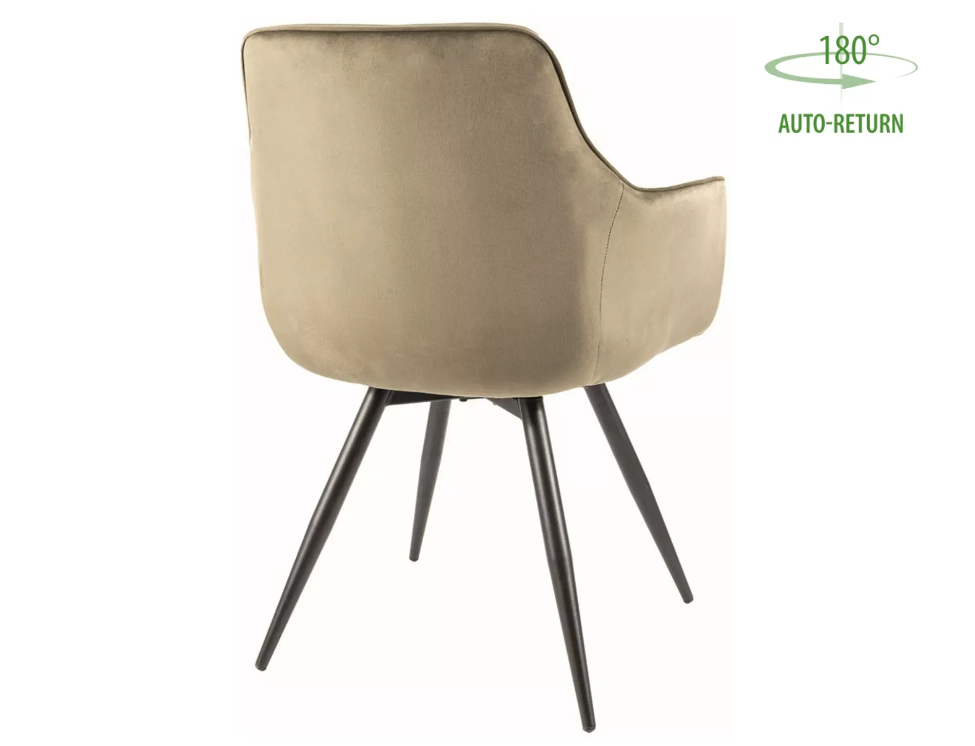 Krzesło obrotowe z podłokietnikami MANGO VELVET Bluvel 77 oliwkowy stelaż czarny - MANGOVCOL