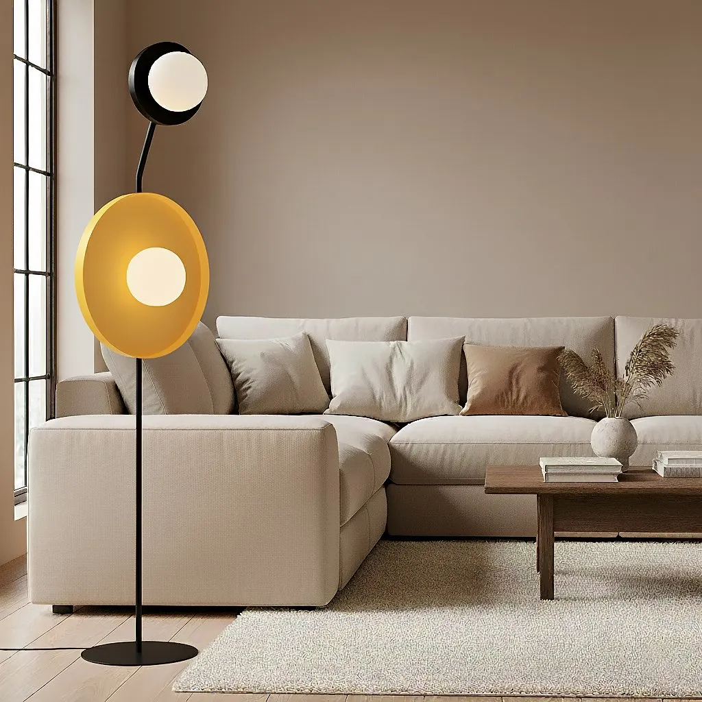 image lampa stojąca, kolor żółty, kinkiet, salon, meble sofa
