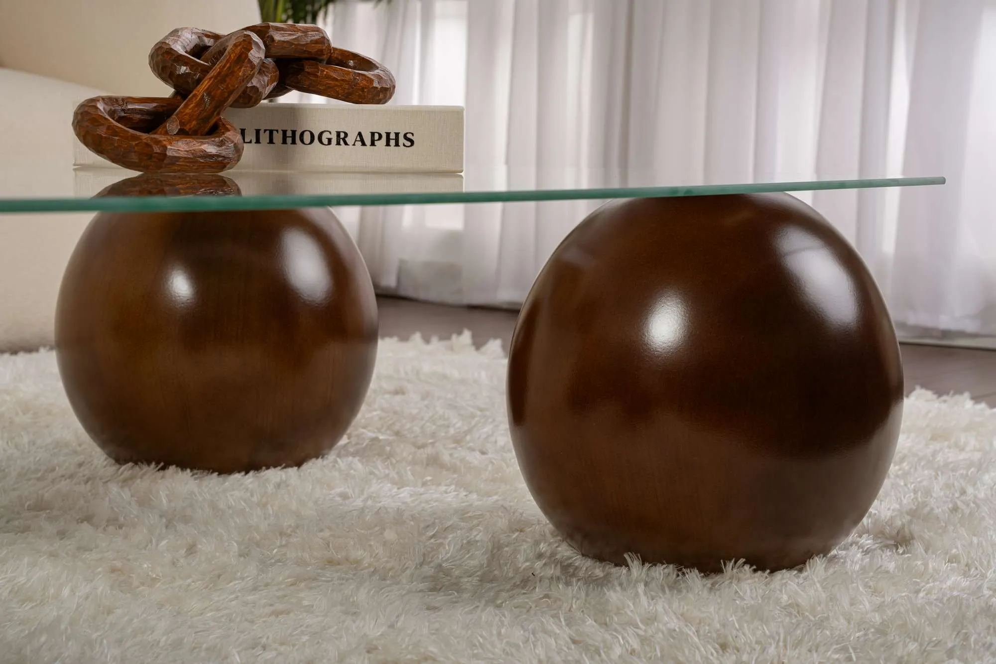 Stolik kawowy SERA 75x110 cm orzech transparentny - ASI_857NRD1138