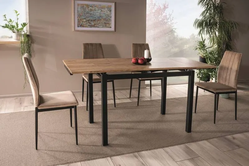 KRZESŁO ATOM VELVET CZARNY STELAŻ/BEŻ BLUVEL 28 SIGNAL - ATOMVCBE