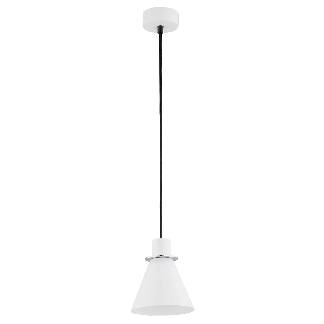 Lampa wisząca BEVERLY biała chromowana z czarnym przewodem 100x14cm - 4681