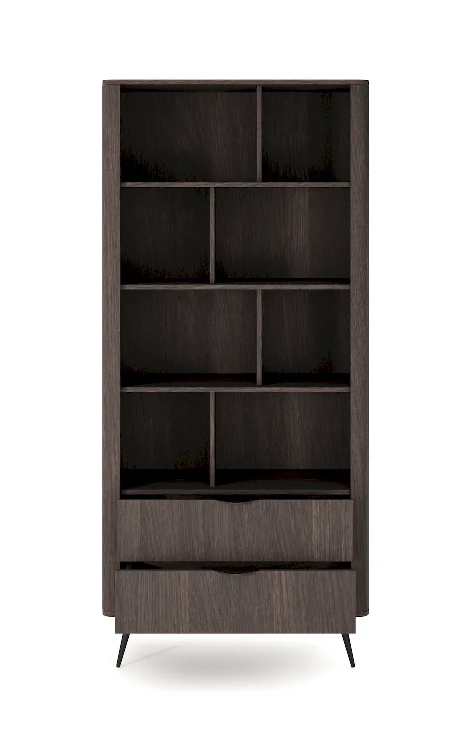 Regał z 2 szufladami VERIS dąb dunin czarny - LA_VERIS_REGAŁ_2S