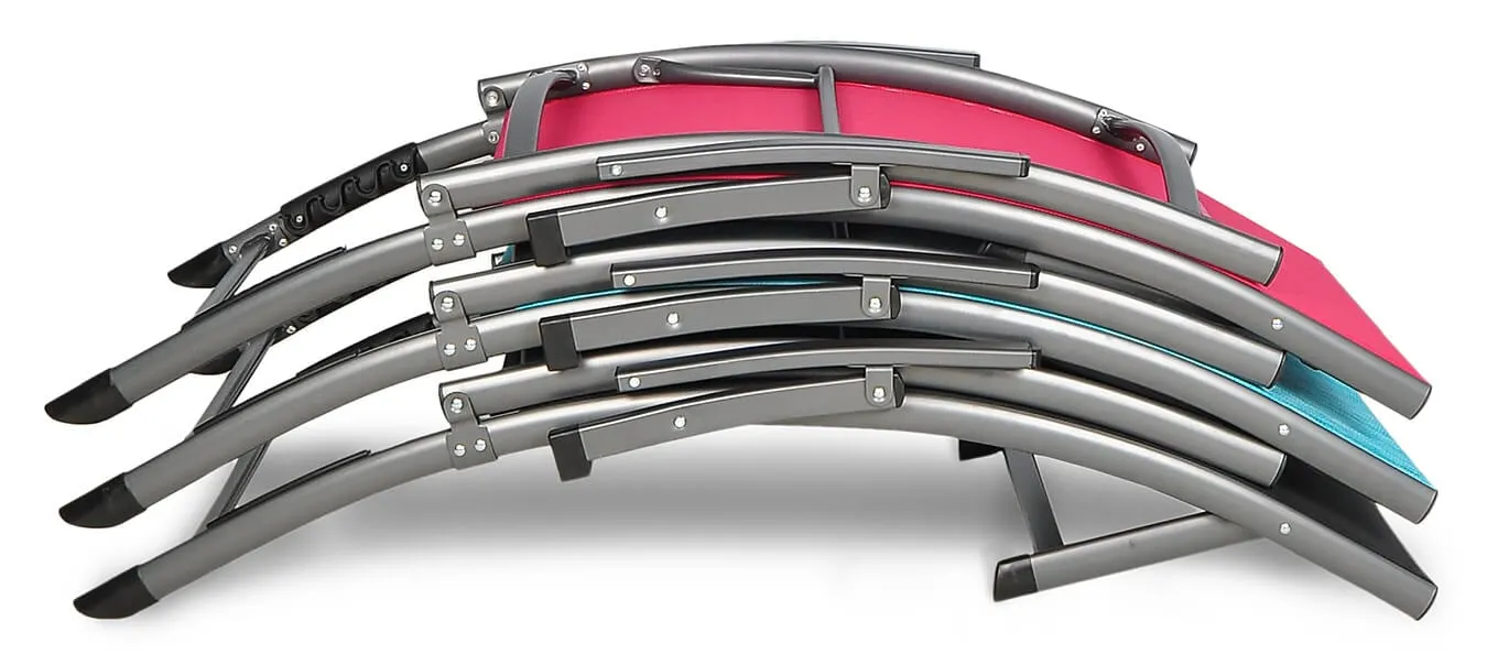 Leżak ogrodowy składany RELAX aluminiowy z regulacją 175 cm czarny - FG000746