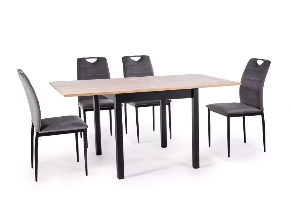 Stół rozkładany FLIP 60(120)x80 dąb Artisan/czarne nogi - FLIPDAC60