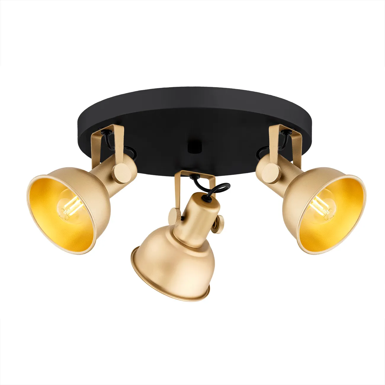 Plafon LENORA metalowy złoty czarny regulowany