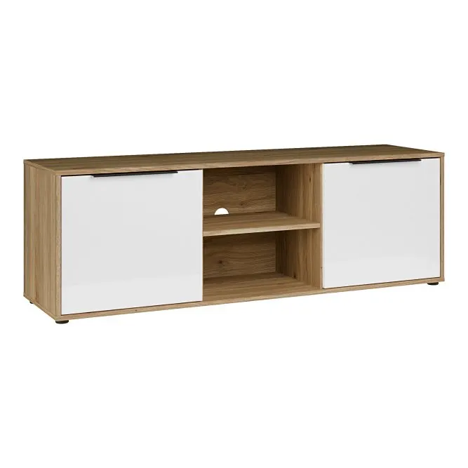Szafka RTV 2-drzwiowa ORKNEY 153 cm dąb mauvella biały