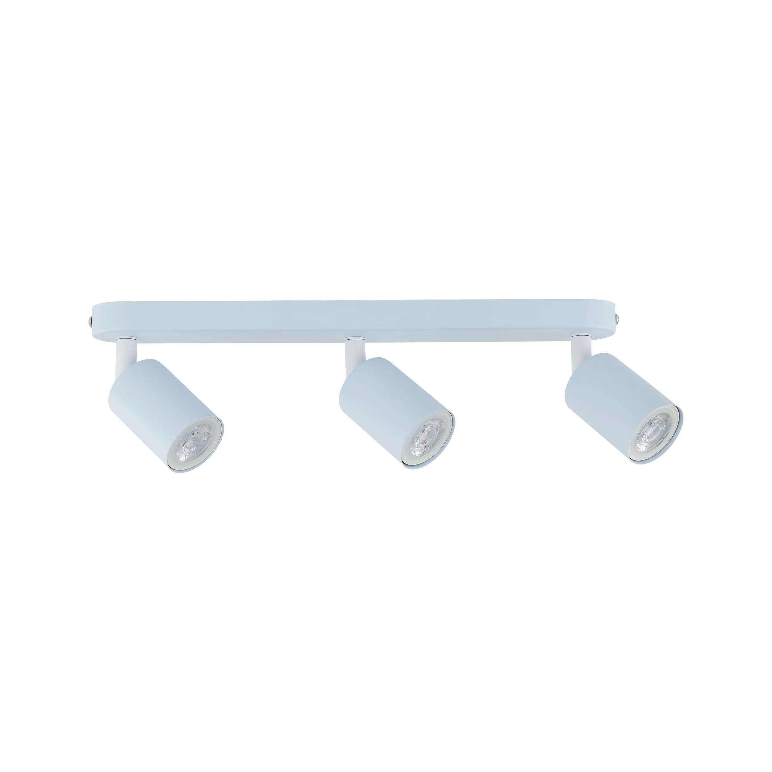 Lampa sufitowa LIVIA niebieska z białymi elementami na metalowej listwie regulowana 52x17x14cm