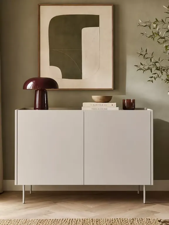 Komoda 2-drzwiowa DESIN z 2 szufladami 120 cm kaszmir dąb nagano
