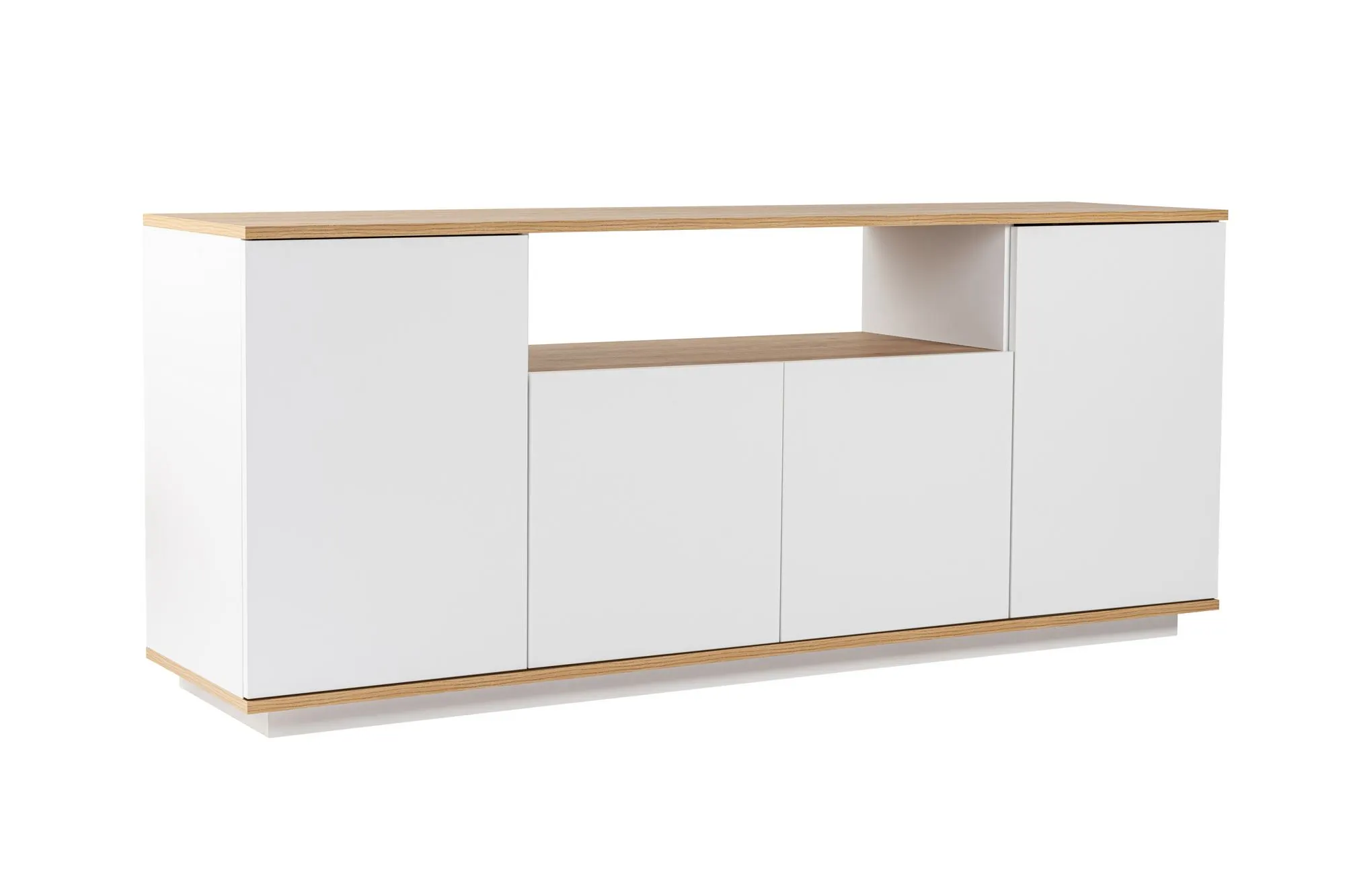Komoda 4-drzwiowa z wnęką ARISTA 180 cm biały dąb