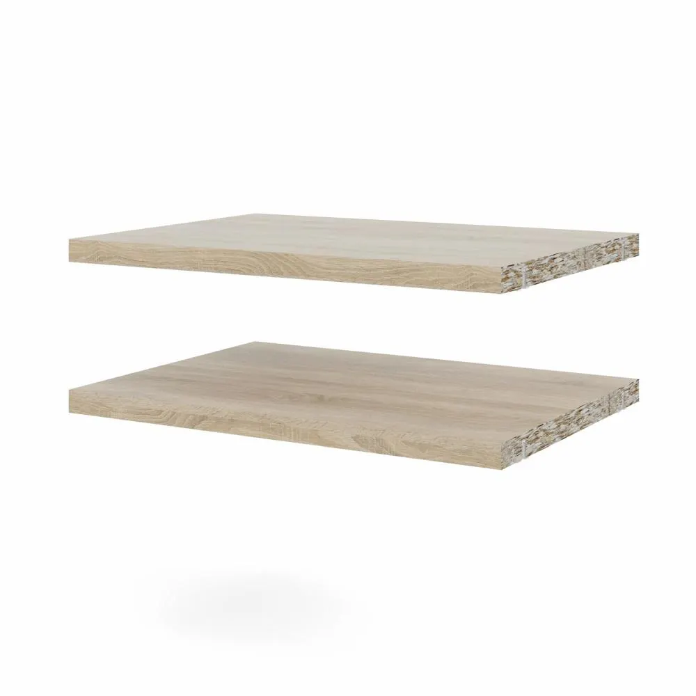płyta drewniana, płyta MDF/ drewno, krawędź listwowa, drewniane półki, kolor naturalny