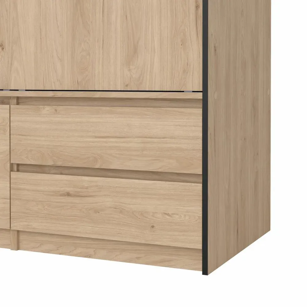 Szafa przesuwna 2-drzwiowa z 2 szufladami LINE 120 cm Jackson Hickory - TV_74334HLHL