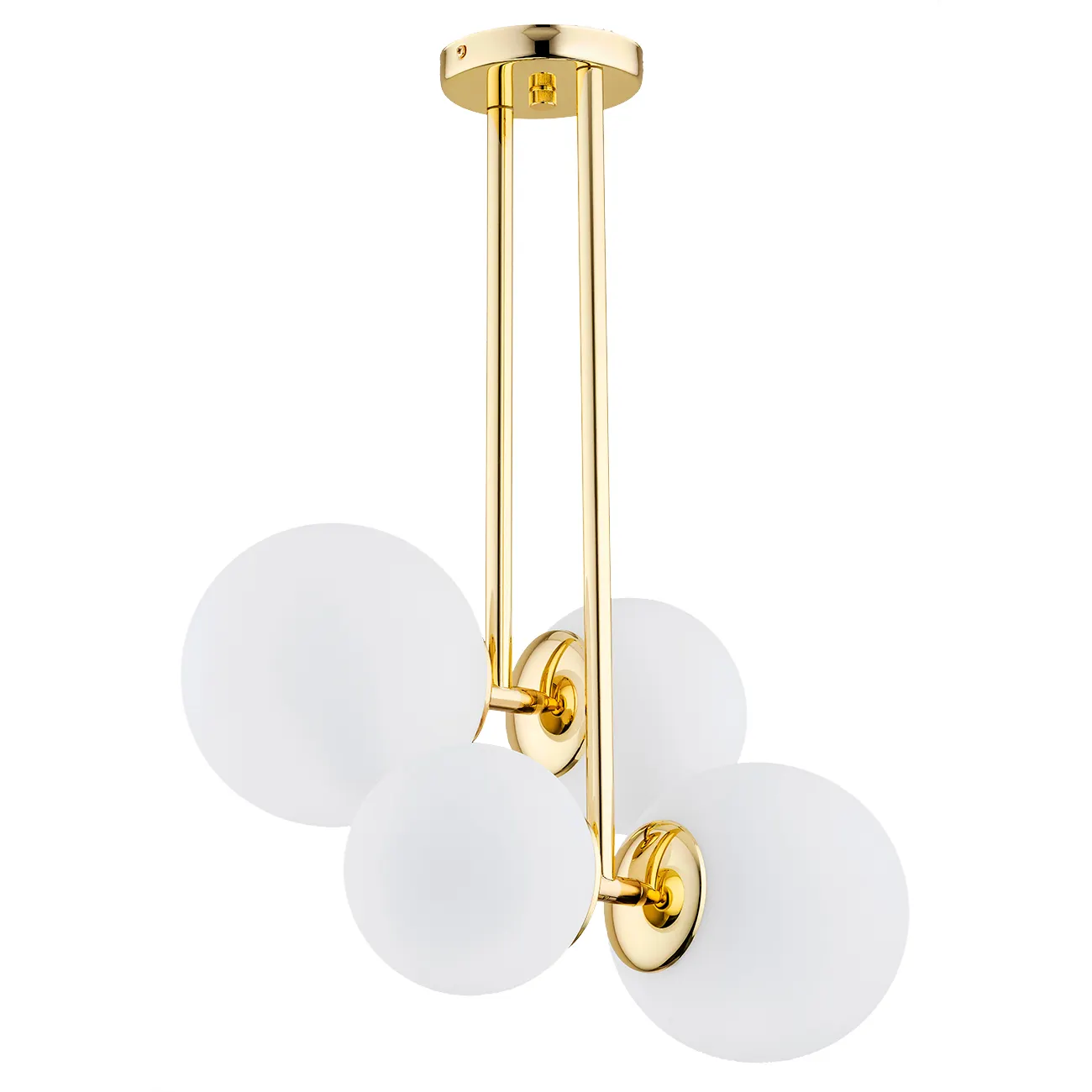 Lampa wisząca MORITZ metalowa mosiądz opal 67x50cm - 1743