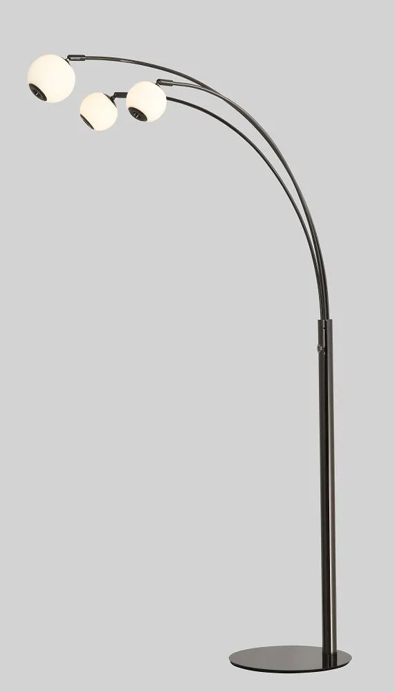 Lampa podłogowa LUBERON trójka LED czarny chrom — zdjęcie 3