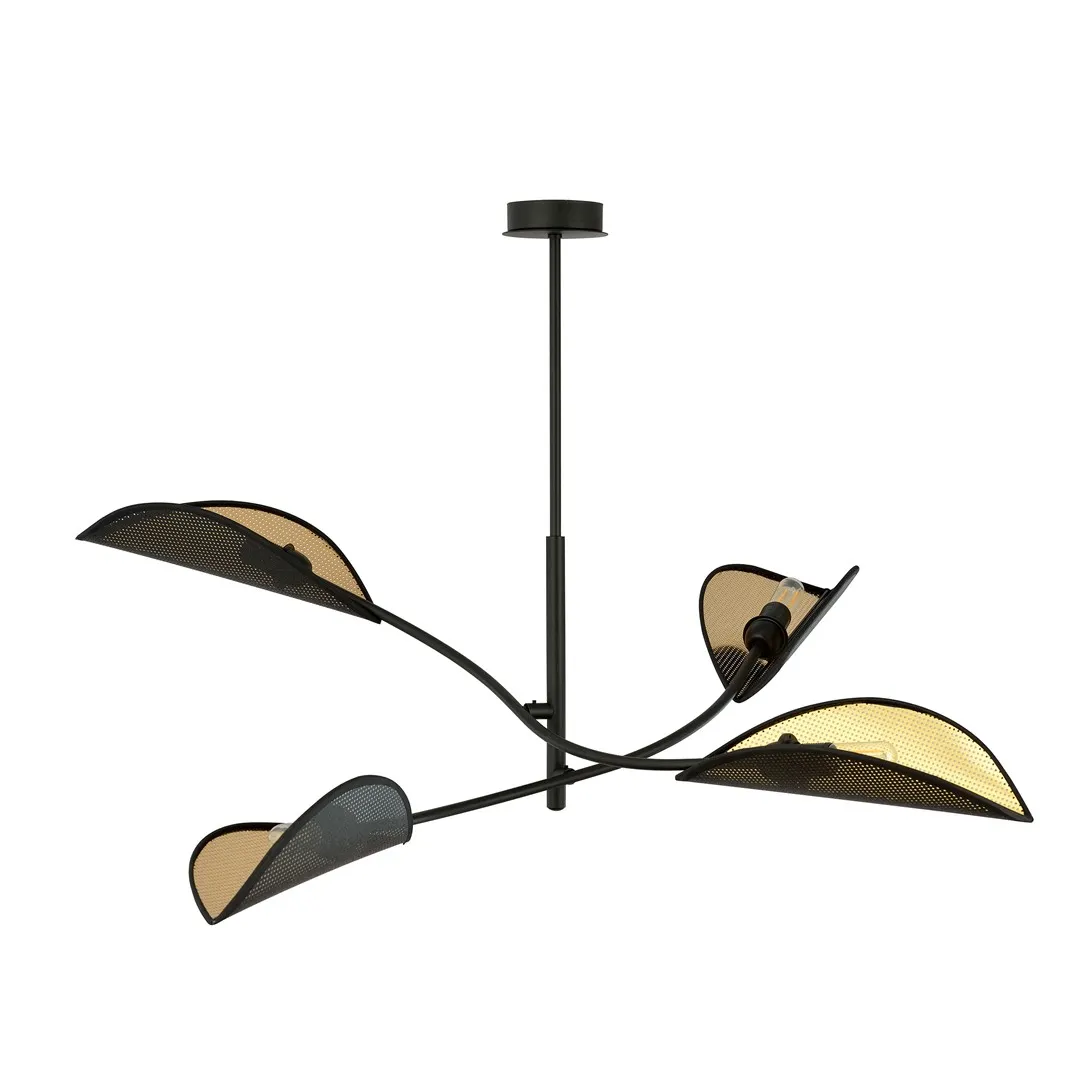 Lampa wisząca LOTUS 4 czarny złoty — zdjęcie 2