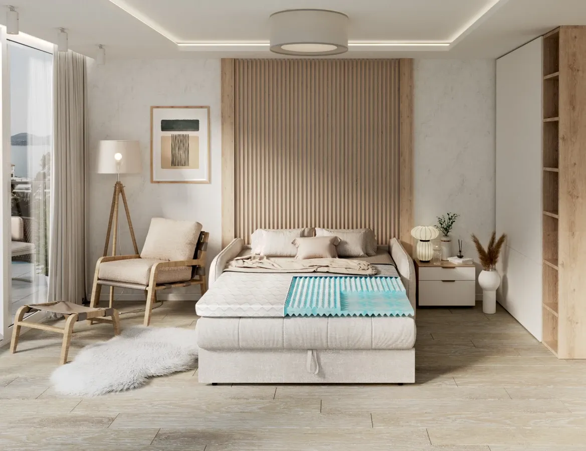 Nakładka na materac MALTA DOUBLE zwiększająca komfort snu 80x200x8cm — zdjęcie 4