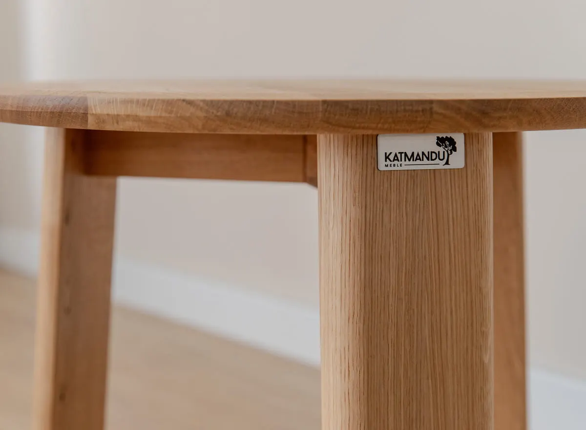 Stolik kawowy okrągły MONTI 51 cm dębowy olejowany - PRHMON51D