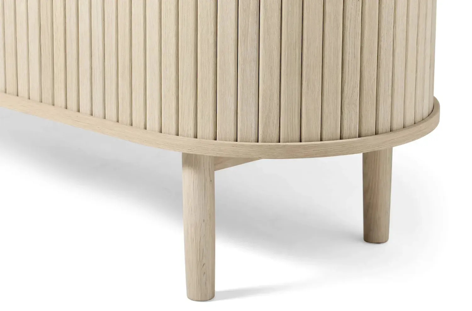 Komoda META 2-drzwiowa 140 cm z lamelami dąb biały - UN_48992560