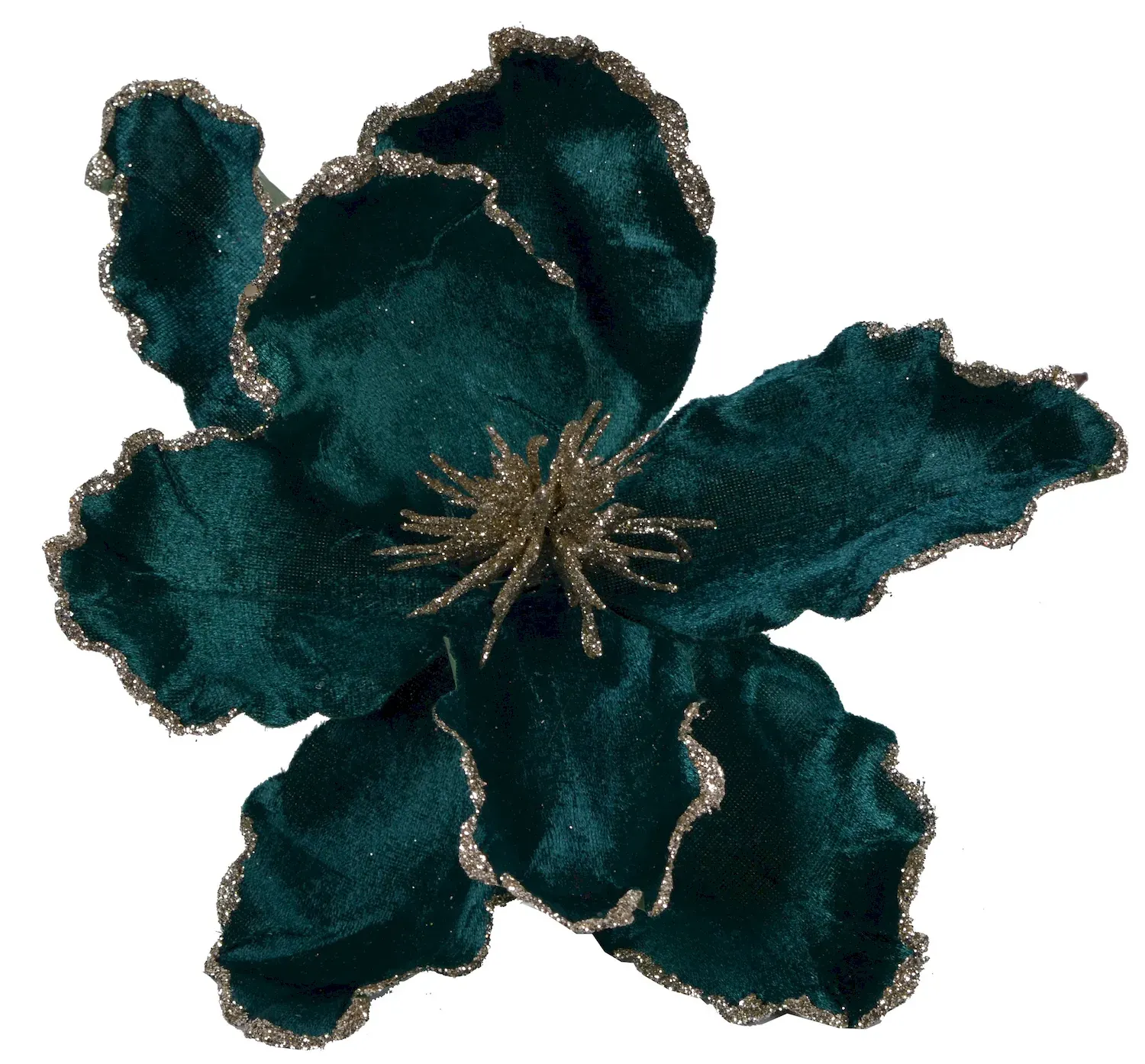 Kwiatek na choinkę 24cm zielono-szampański