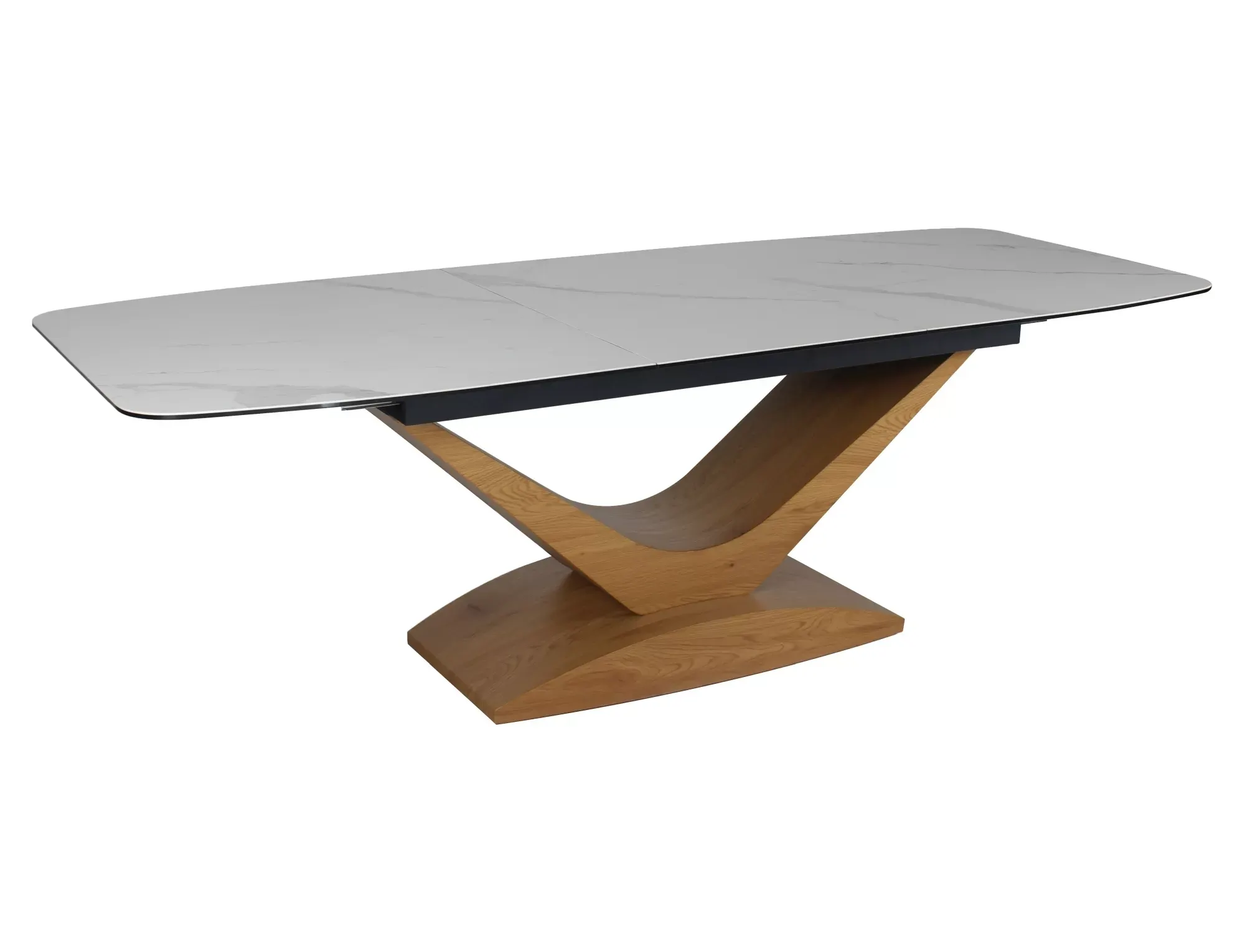 Stół rozkładany DOLCE CERAMIC 95x180(240) biały efekt marmuru stelaż kolor dąb Stół rozkładany DOLCE CERAMIC 95x180(240) biały efekt marmuru stelaż kolor dąb