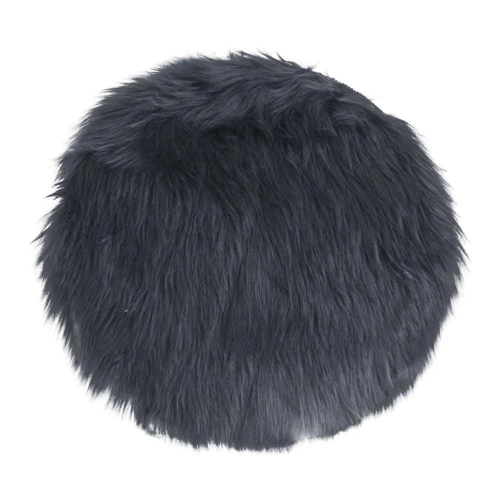 Siedzisko ze skóry jagnięcej sztuczne LAMBSKIN okrągłe fi35 cm szary