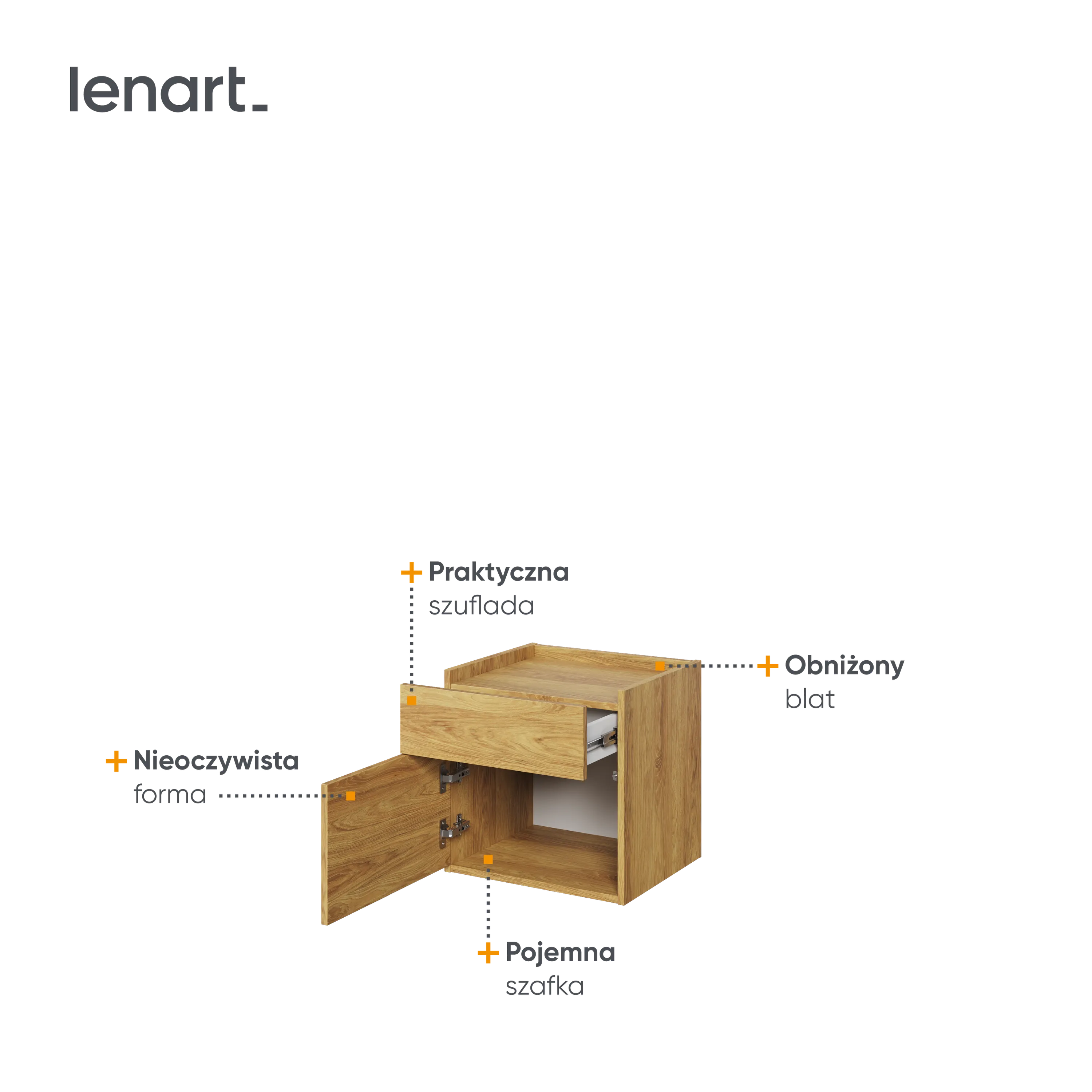 Szafka nocna Teen Flex TF-18 hikora naturalna - TF18H