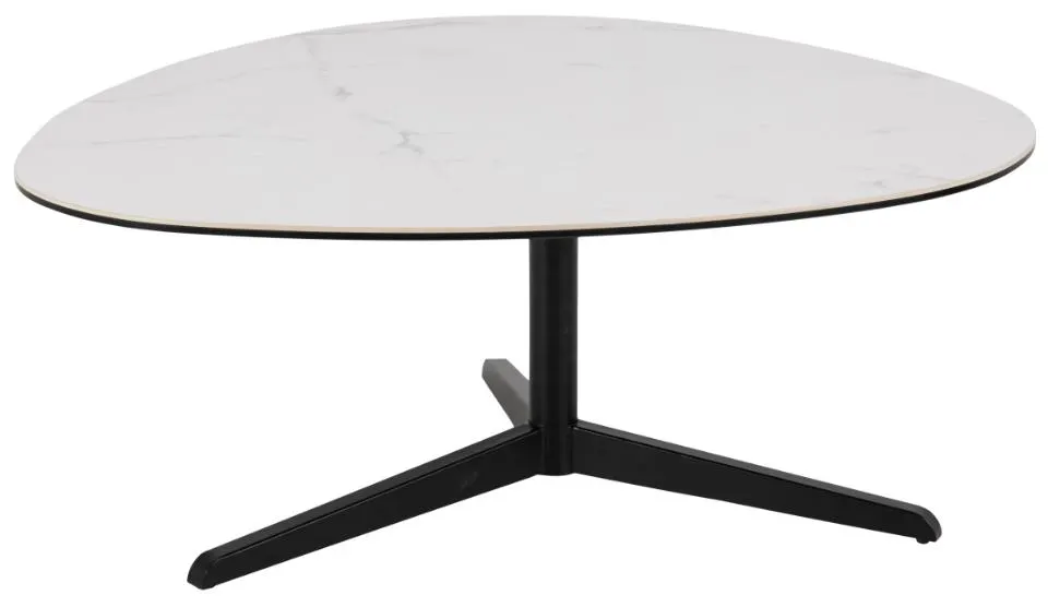 Stolik kawowy Luggio 100x95x41 Biały efekt kamienia, Czarny — zdjęcie 2