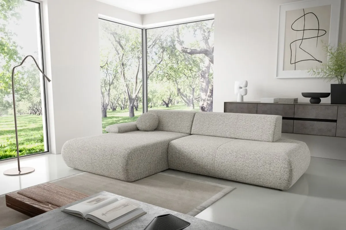 Narożnik rozkładany z pojemnikiem PUENTE 286 cm lewostronny jasny beż - PUENTE_NAR_PUENTE09_L