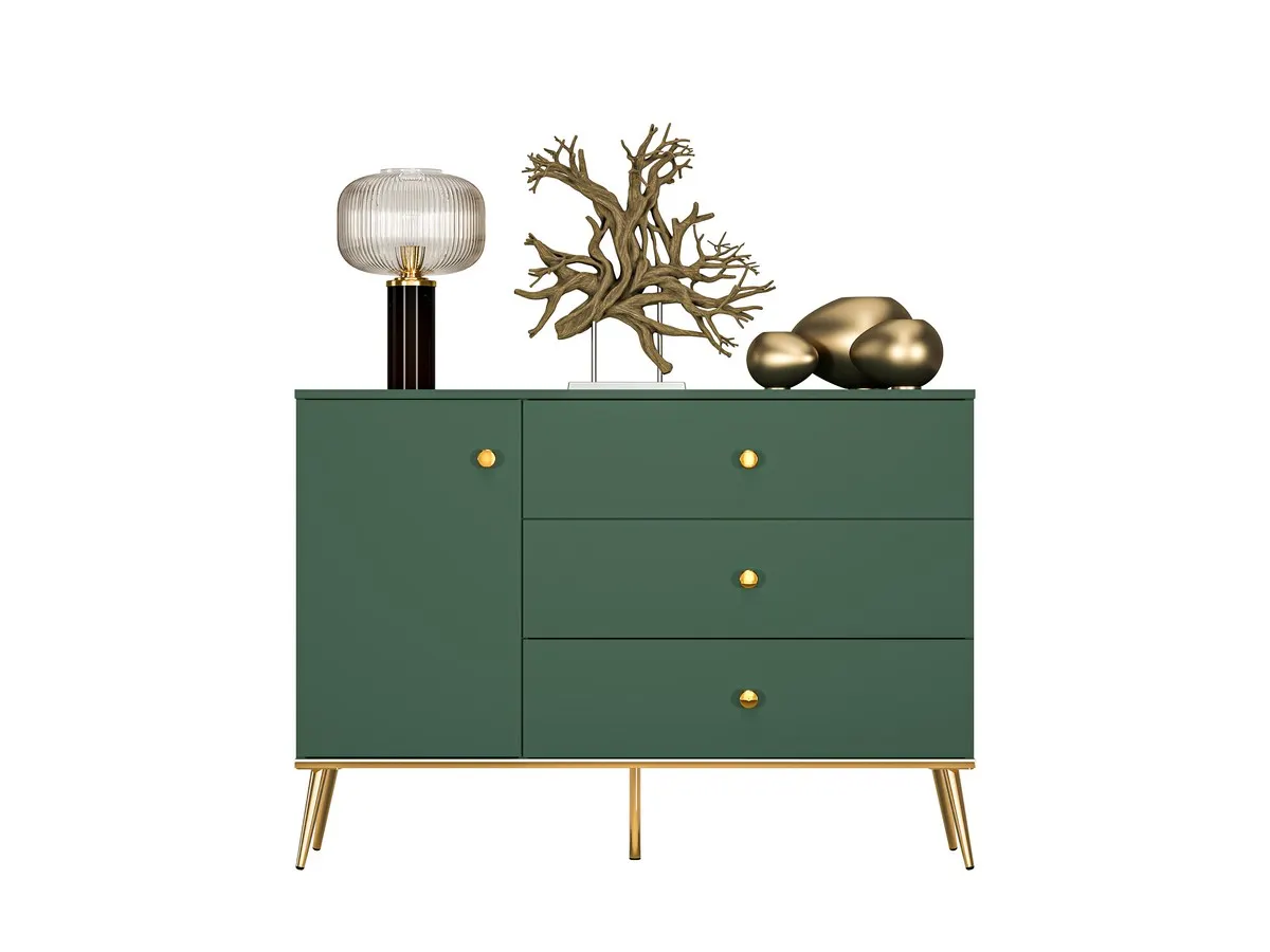 Komoda 1-drzwiowa z 3 szufladami FOREST 04 labrador, złoty - 1FORE04-001