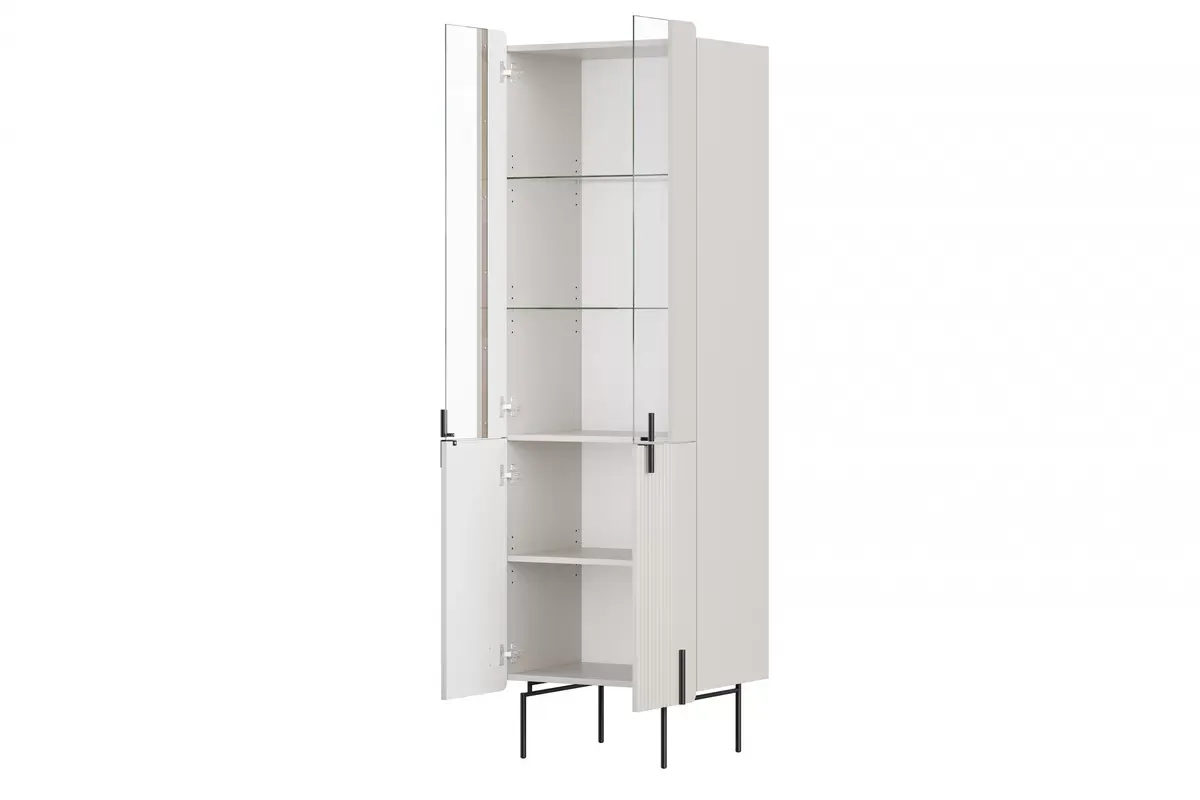 Witryna 4-drzwiowa MALMI 60cm - kaszmirowa - czarne nóżki