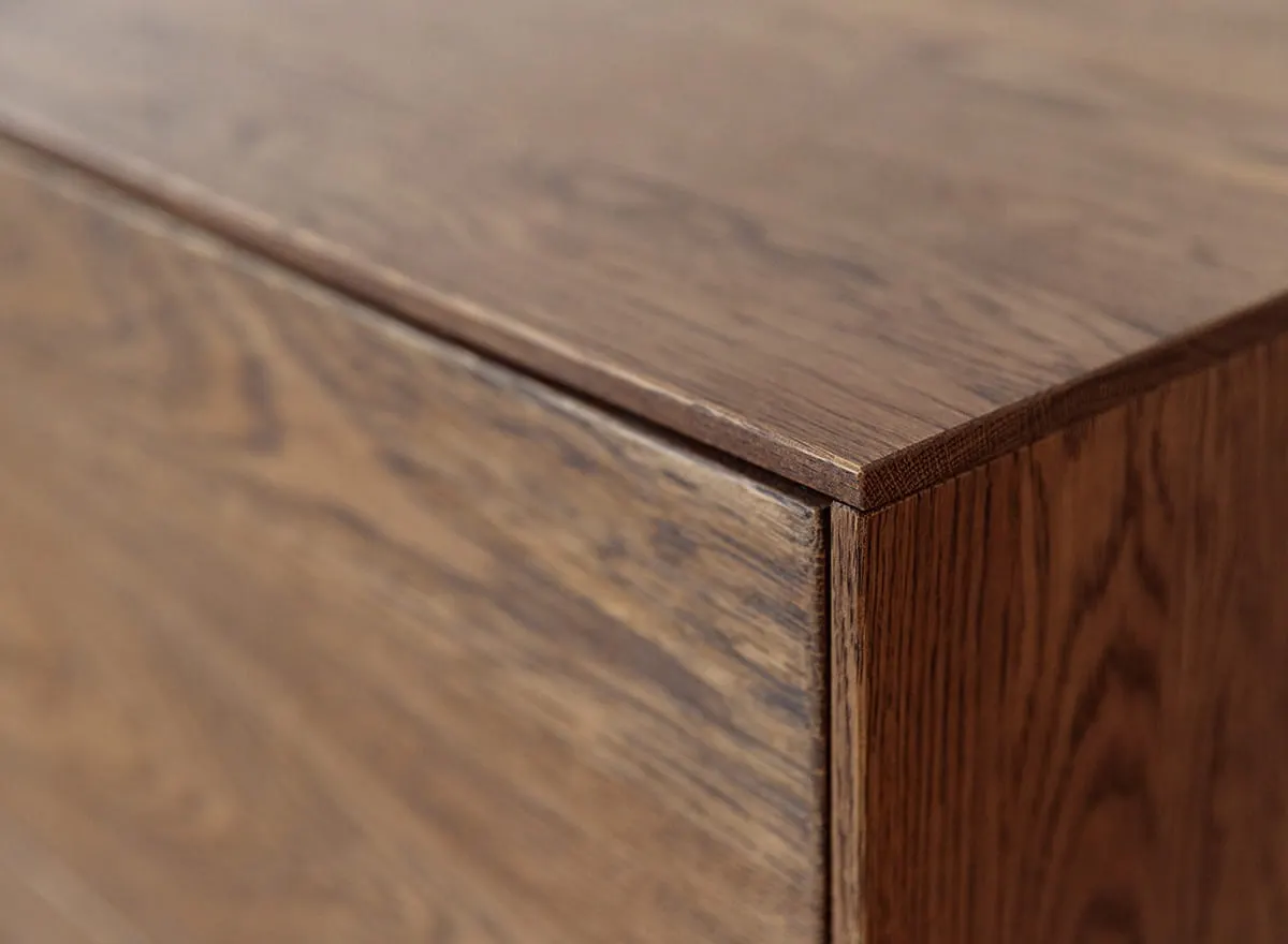 Komoda TV dębowa COLLODI olejowana szeroka 4-drzwiowa 185 cm - tabacco - ZICOL07T