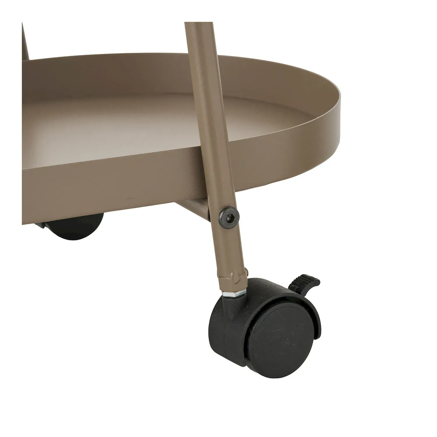 Wózek barowy stalowy na kółkach EMPOLI 2 półki 27,5x60x64 cm brązowy - 3301020