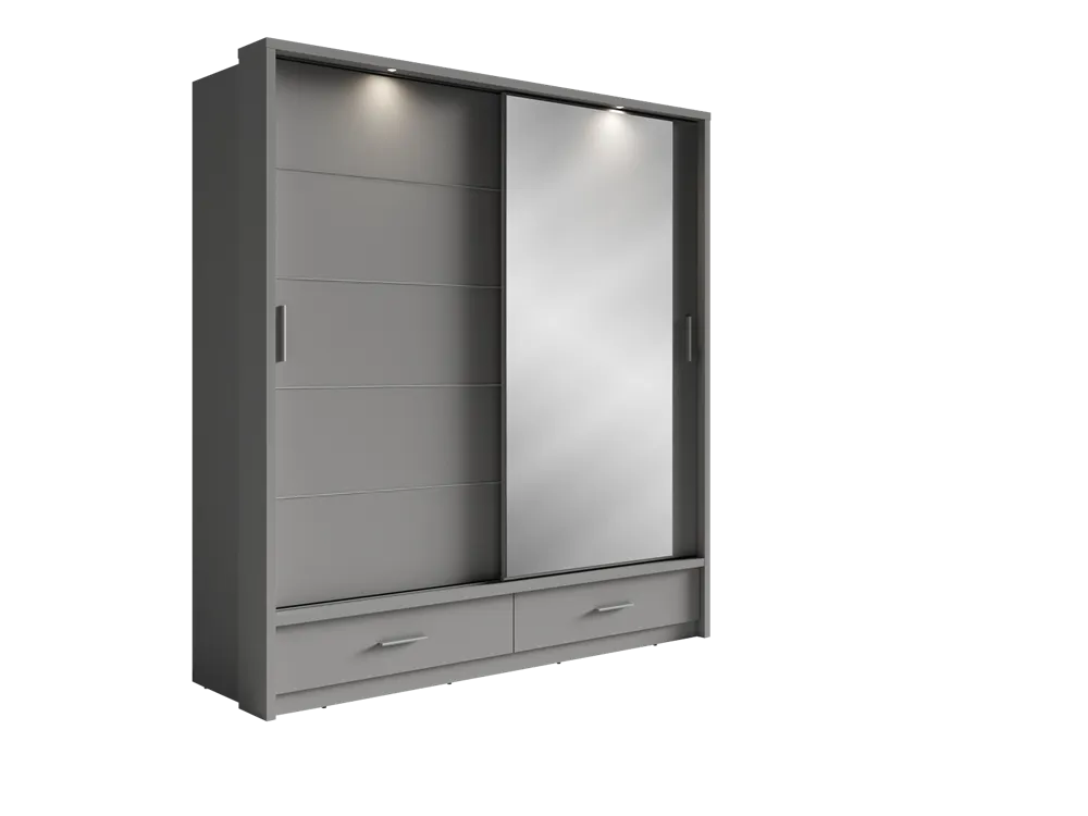 Szafa 2-drzwiowa LED ARTI AR-05P 200cm szara