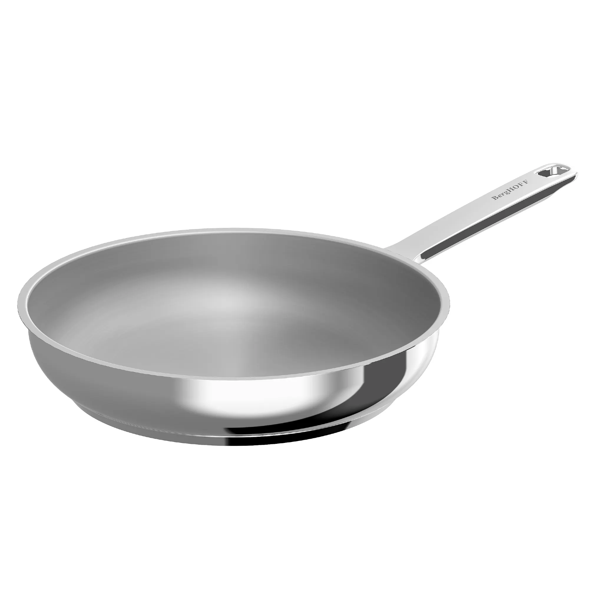 patelnia, stal nierdzewna, gładka, kantówka, metaliczny połysk