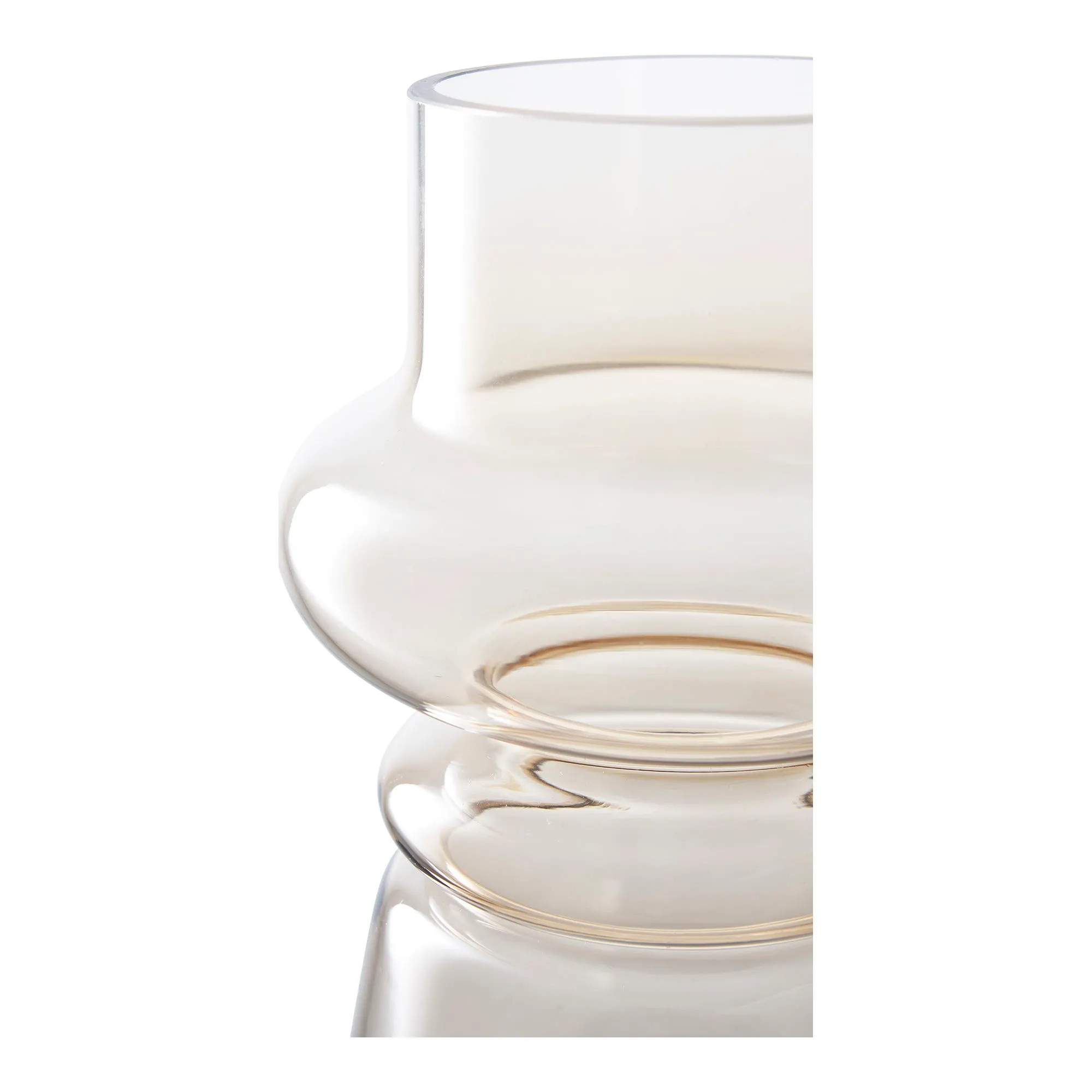 Wazon ze szkła VASE fi15x31 cm przydymiony brązowy - 4441785