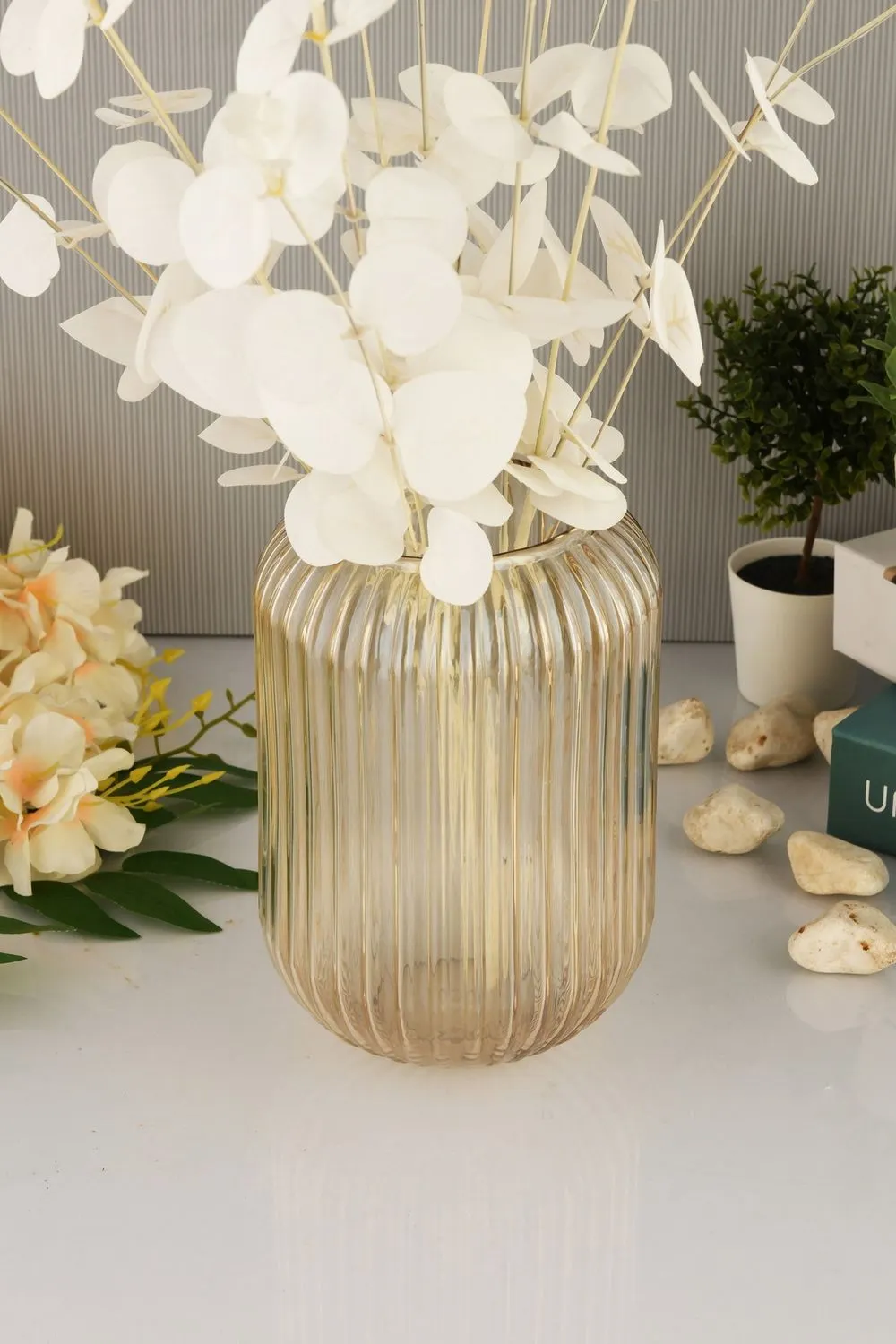 Wazon szklany LINE D20B 10x10x20 cm złoty - ASI_329SBL1101