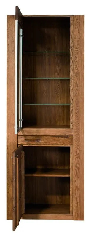 Witryna VELVET 10 lewa drewniana dąb rustical 200x75x42cm - TH-100-0623