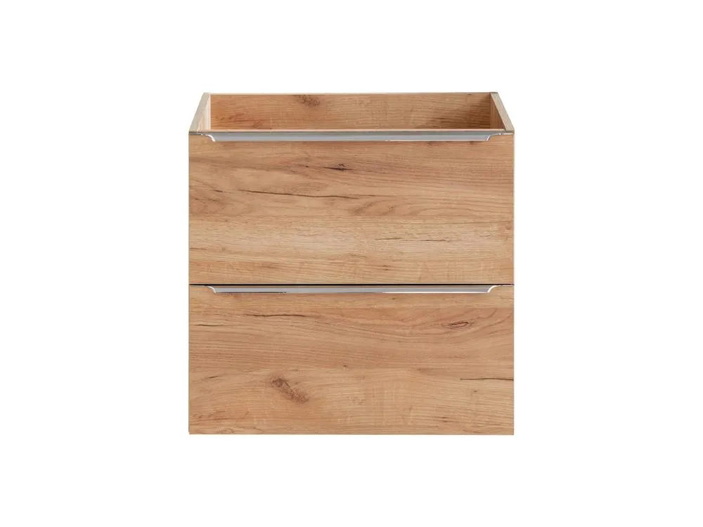 Szafka pod umywalkę z 2 szufladami CAPRI z chromowanymi uchwytami dąb złoty craft 60x57x46cm - CAPRI_OAK_820A_FSC
