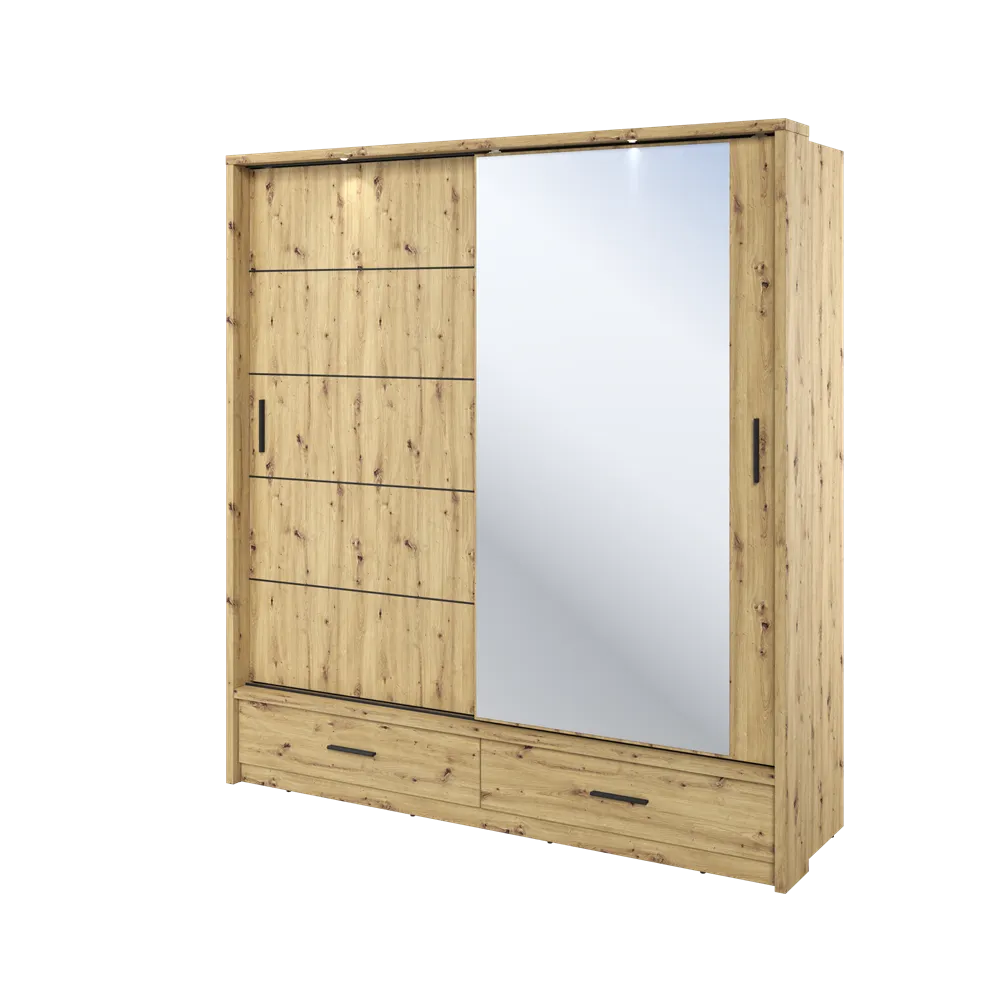 Szafa 2-drzwiowa LED ARTI AR-05P 200cm dąb artisan