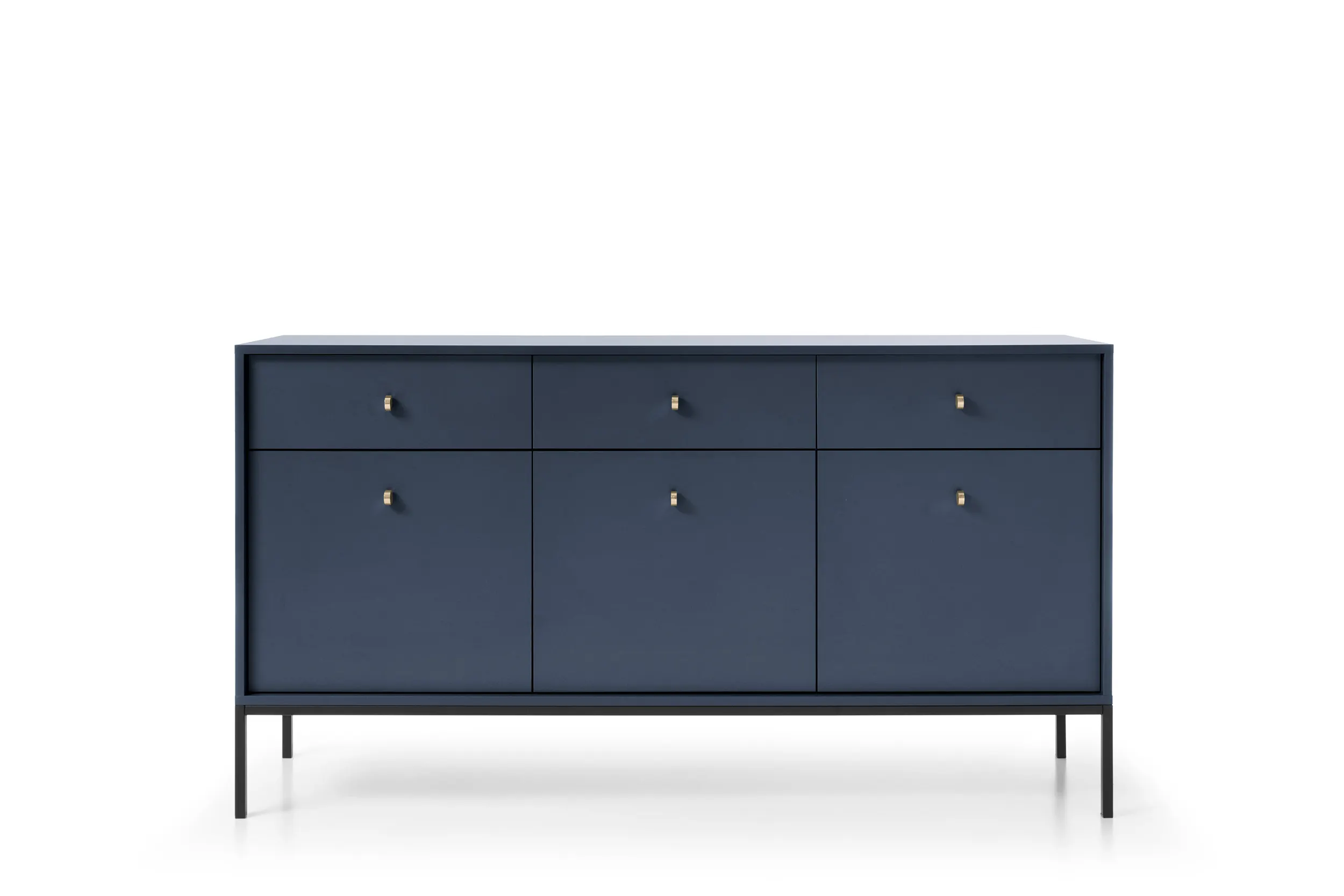 Komoda 3-drzwiowa z 3 szufladami MONO Granatowy, Czarny