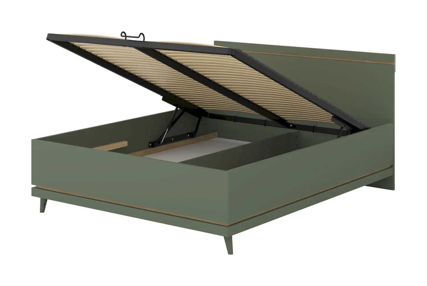 Łóżko z pojemnikiem SCANDI 51 160cm zielony - 24GDOH51