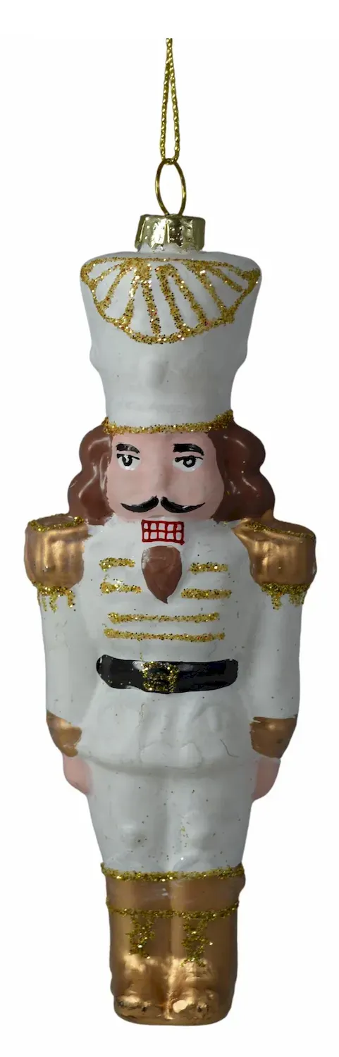 Bombka szklana ŻOŁNIERZYK 3520 biało-złota Bombka szklana ŻOŁNIERZYK 3520 biało-złota